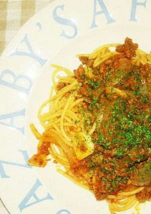 冷凍ひき肉で作る手作りトマトソースパスタ-レシピのメイン写真