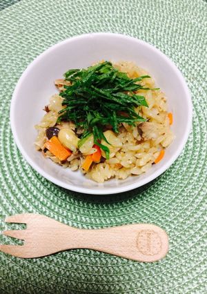 鯖缶と大豆の炊き込みご飯-レシピのメイン写真