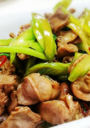 ご飯が進む【砂肝とセロリの甘辛炒め】-レシピのメイン写真