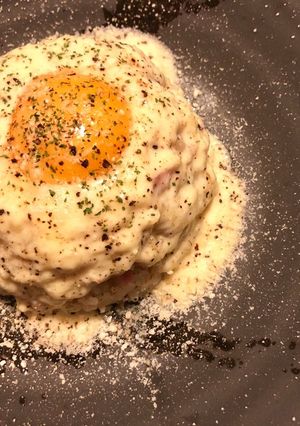カルボ風チーズフォンデュのライスドーム-レシピのメイン写真