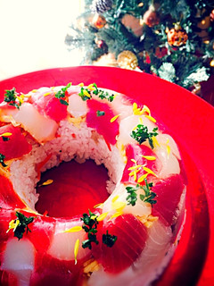 Xmasリース寿司-レシピのメイン写真