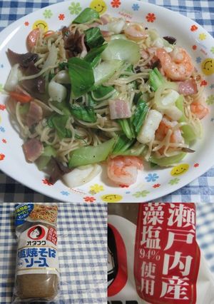 海鮮塩焼きそば~おたふく塩焼きそばソース-レシピのメイン写真