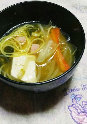 鍋風和風ス~プパスタ簡単ヘルシーに｡-レシピのメイン写真