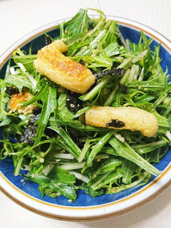 水菜と油揚げのゴマ海苔サラダ-レシピのメイン写真