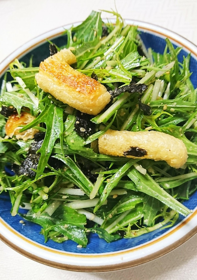 水菜と油揚げのゴマ海苔サラダ-レシピのメイン写真
