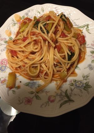 ターツァイとツナのパスタ-レシピのメイン写真