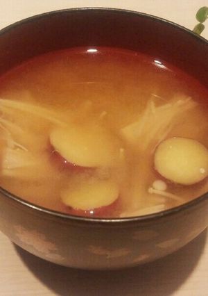 旨みコクUP♡さつま芋とえのきのお味噌汁-レシピのメイン写真
