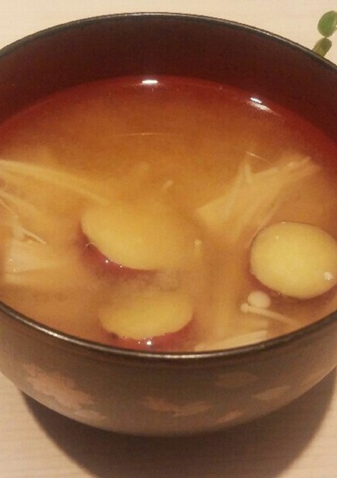 旨みコクUP♡さつま芋とえのきのお味噌汁-レシピのメイン写真