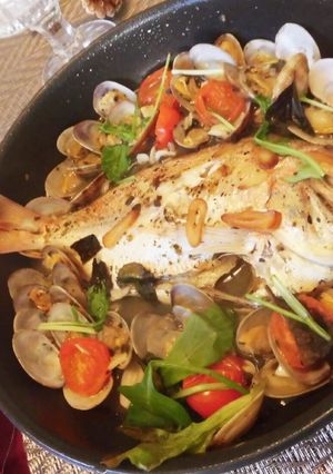 酒蒸し風！鯛とアサリのアクアパッツァ-レシピのメイン写真