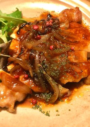 豚ロースの生姜焼き風ポークチャップ-レシピのメイン写真