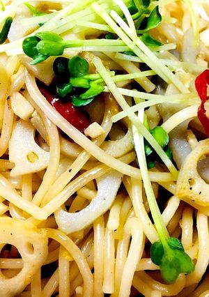レンコンとホタテの和風ペペロンチーノ-レシピのメイン写真