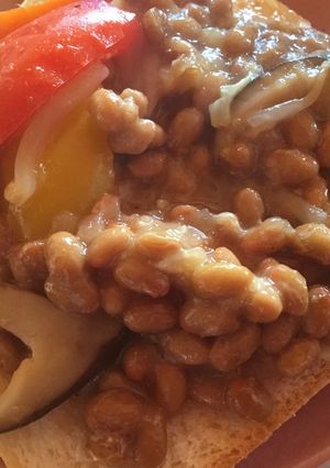 残った酢豚で！納豆トースト-レシピのメイン写真