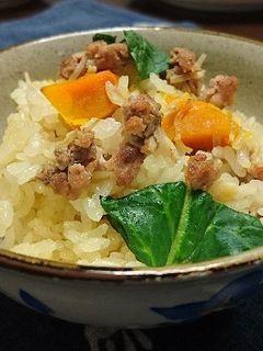 あたた生だしでかぼちゃとそぼろの炊込み飯-レシピのメイン写真
