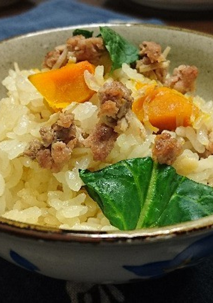 あたた生だしでかぼちゃとそぼろの炊込み飯-レシピのメイン写真