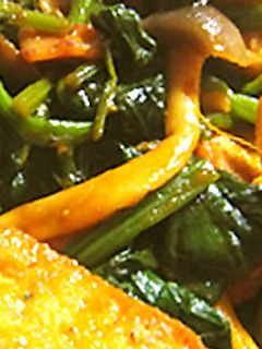 ほうれん草と厚揚ケチャップ炒めカレー風味-レシピのメイン写真