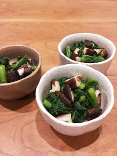 春菊と焼しいたけのおひたし-レシピのメイン写真