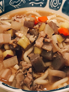 残った具沢山サイコロ豚汁で、豚汁うどん!-レシピのメイン写真