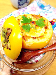 柿とカマンベールの肉味噌グラタン-レシピのメイン写真