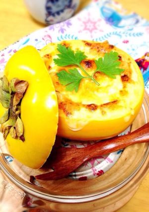 柿とカマンベールの肉味噌グラタン-レシピのメイン写真
