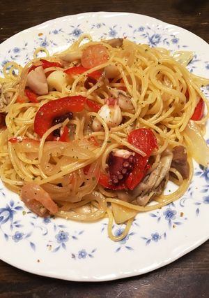 アヒージョの後に…塩麹入りパスタ！-レシピのメイン写真