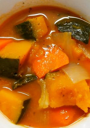 簡単かぼちゃと人参と玉ねぎのケチャップ煮-レシピのメイン写真