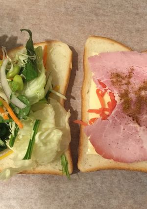 紅しょうが＆ハムチーズサンド-レシピのメイン写真