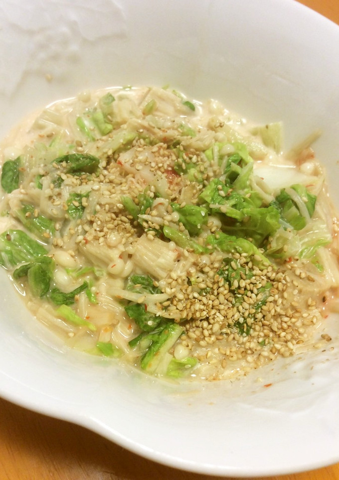 ＋1品 白菜と榎茸の豆板醤マヨ和え-レシピのメイン写真