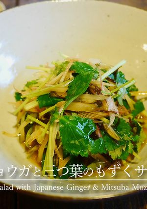 「ミョウガと三つ葉のもずくサラダ」-レシピのメイン写真