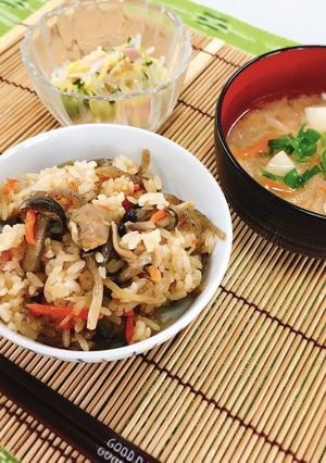きのこおこわ（天理市給食）-レシピのメイン写真