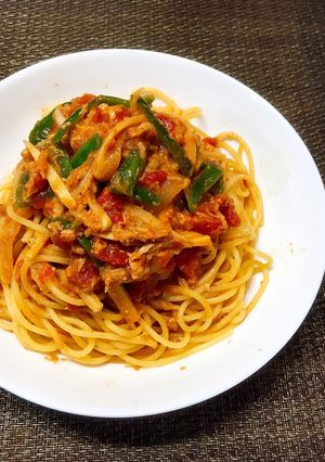簡単ありあわせパスタ✤トマトソース-レシピのメイン写真
