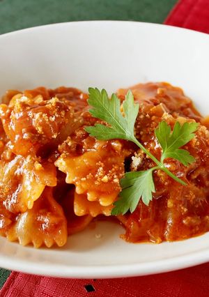 レンジでお手軽！もちもちミートパスタ！-レシピのメイン写真