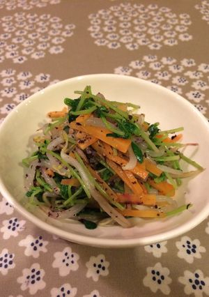 さっぱり！豆苗ともやしのゴマゆかり和え-レシピのメイン写真