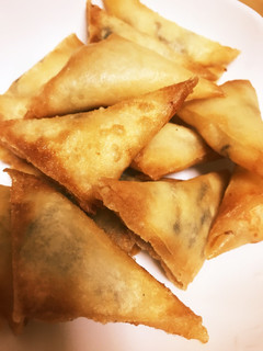 あっさり味☆はんぺんと塩昆布の三角春巻き-レシピのメイン写真