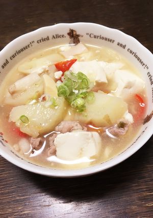 サンラータン風？じゃがいも豆腐スープ！-レシピのメイン写真