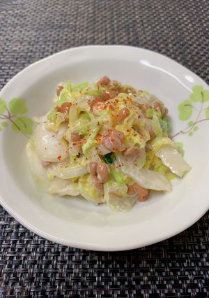 シャキッと白菜と納豆✤麺つゆマヨ和え-レシピのメイン写真