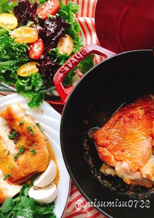 staubで皮パリ中柔らかチキンソテー-レシピのメイン写真