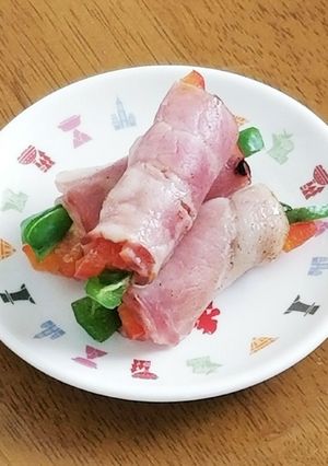 お弁当おつまみにピーマンのベーコン巻き-レシピのメイン写真