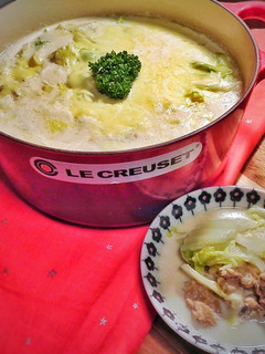 蓮根えのきたっぷり鶏団子のチーズミルク鍋-レシピのメイン写真