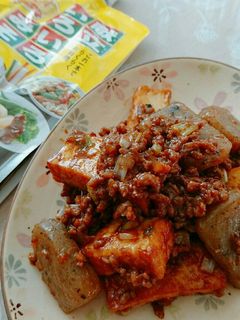 名古屋の味♪厚揚げと蒟蒻の肉味噌炒め-レシピのメイン写真