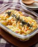 お餅とポテトのみそチーズグラタン