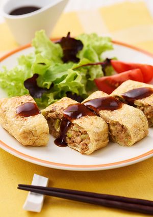 大豆のお肉で！油揚げメンチカツ-レシピのメイン写真