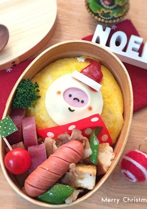 簡単♩ケチャップ帽子のサンタ☆オムライス-レシピのメイン写真