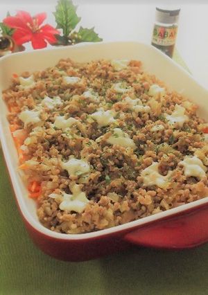 甘辛ペパーそぼろと根菜のチーズ焼き-レシピのメイン写真