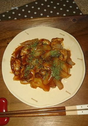 簡単！ポークチャップ炒め！-レシピのメイン写真