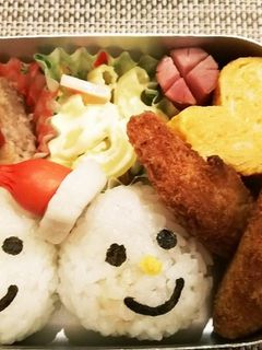 幼稚園年少さんのお弁当☆スノーマン-レシピのメイン写真