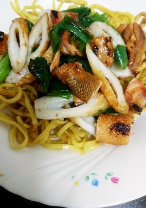 焼き鮭とネギの焼きそば-レシピのメイン写真