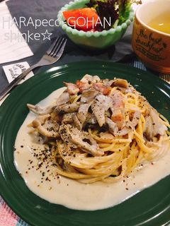 舞茸とベーコンの和風クリームパスタ。-レシピのメイン写真