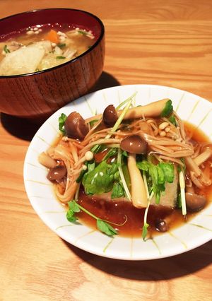 きのこのあんかけ揚げ焼き豆腐-レシピのメイン写真