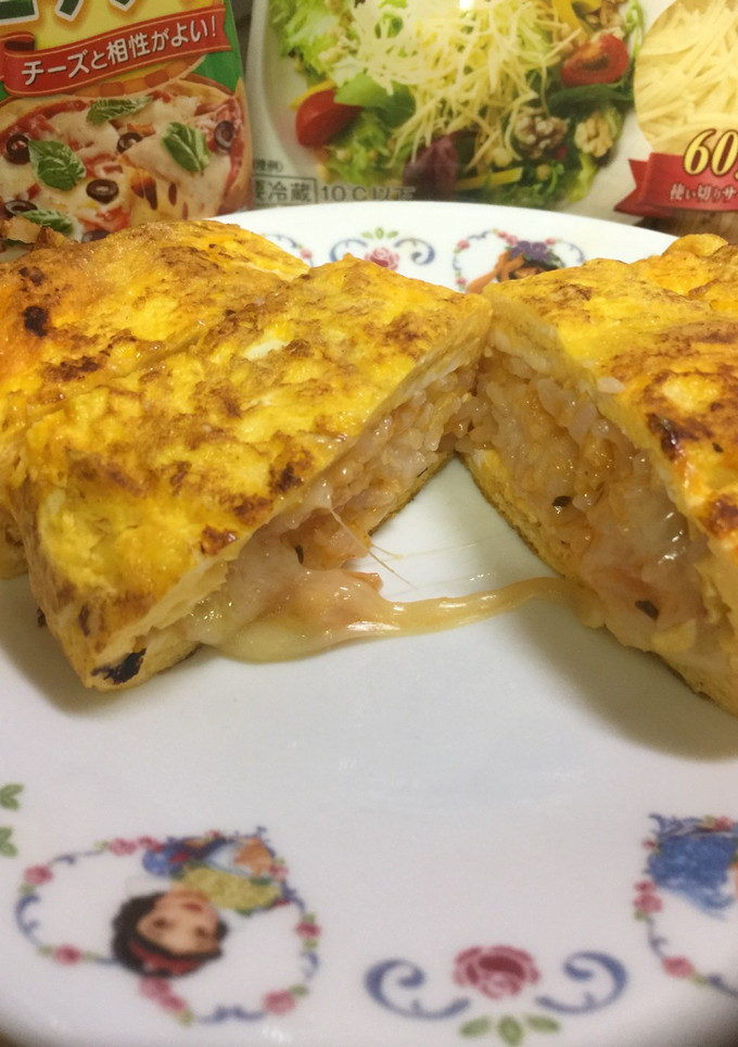 卵焼き器で作る！手づかみピザ風オムライス-レシピのメイン写真