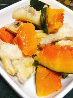 手羽元とかぼちゃの塩麹煮-レシピのメイン写真